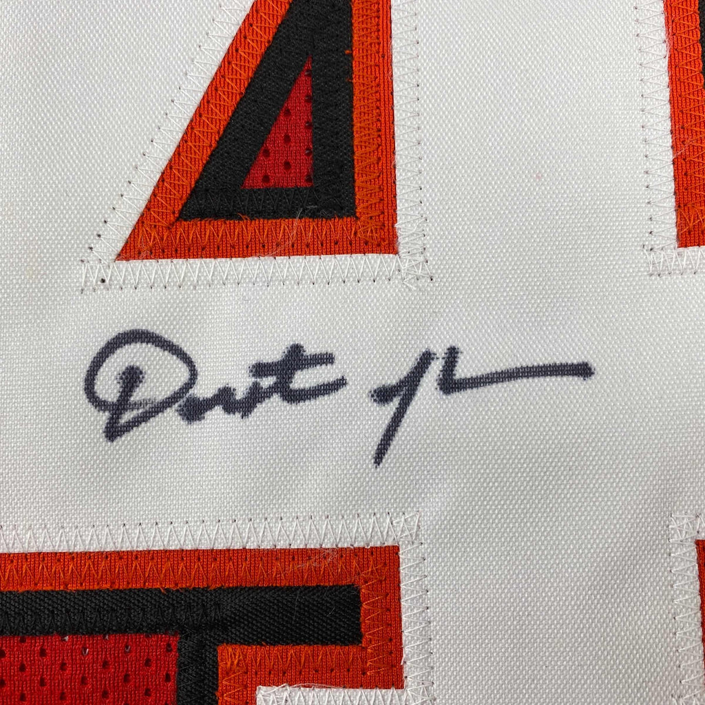 Autographed/Signed Dexter Jackson Tampa Bay Red Football Jersey JSA COA