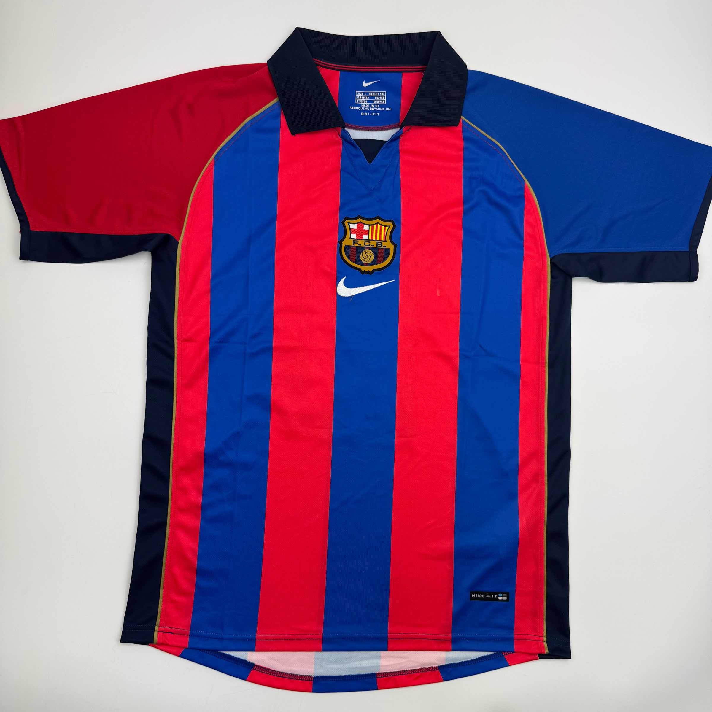 Autographed/Signed Rivaldo Ferreira FC Barcelona Blue Soccer Jersey Beckett BAS COA