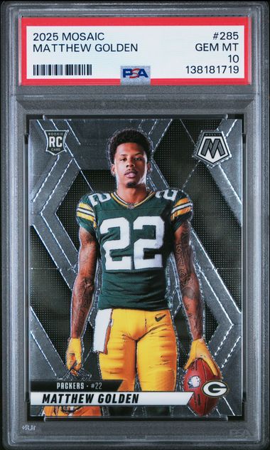 Graded 2025 Panini Mosaic Matthew Golden #285 Rookie RC Football Card PSA 10 Gem Mint