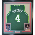 Framed Autographed/Signed Sidney Moncrief 35x39 Milwaukee Green/White Basketball Jersey PSA/DNA COA