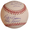 Ralph Branca and Bobby Thomson Dual Autographed "Shot" MLB Baseball w/ Inscription, Date