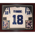 Peyton Manning Autographed Indianapolis Colts (White #18) Deluxe Framed Jersey