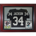 Bo Jackson Autographed Oakland Raiders (Black #34) Deluxe Framed Jersey - Beckett