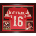 Joe Montana Autographed San Francisco 49ers (Red #16) Deluxe Framed Jersey