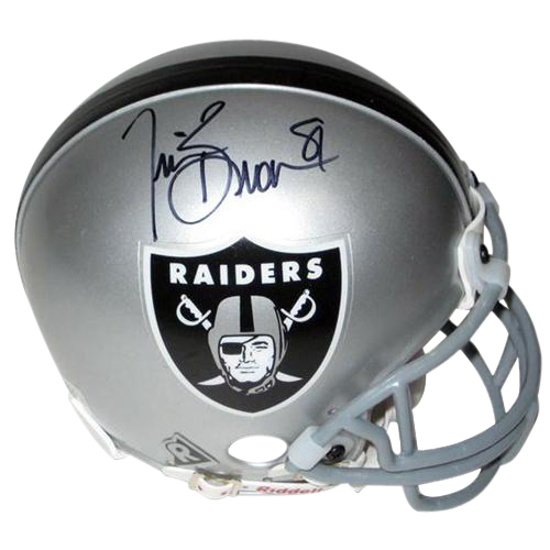 Tim Brown Autographed Oakland Raiders Mini Helmet - JSA