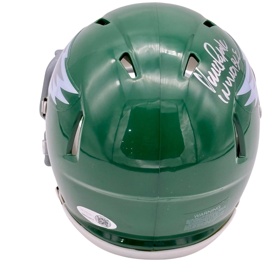 Vince Papale Autographed Philadelphia Eagles Throwback Mini Helmet w/ "Invincible"
