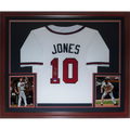Chipper Jones Autographed Atlanta Braves (White #10) Deluxe Framed Jersey - Beckett