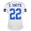 Emmitt Smith Autographed Dallas Cowboys (White #22) Custom Jersey - Beckett