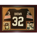 Jim Brown Autographed Cleveland Browns (Brown #32) Deluxe Framed Jersey w/ "HOF 71" - PSADNA