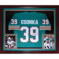 Larry Csonka Autographed Miami Dolphins (Teal #39) Deluxe Framed Jersey - JSA