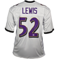 Ray Lewis Autographed Baltimore Ravens (White #52) Custom Jersey - JSA