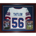 Lawrence Taylor Autographed New York Giants (White #56) Deluxe Framed Jersey - JSA
