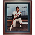 Hank Aaron Autographed Milwaukee Braves Deluxe Framed 16x20 Photo