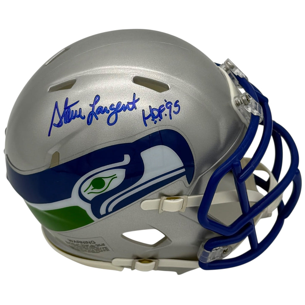 Steve Largent Autographed Seattle Seahawks (Throwback) Mini Helmet w/ "HOF 95" - JSA