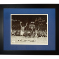 Christian Laettner Autographed Duke Blue Devils (The Shot Celebration Horiz BW) Deluxe Framed 11x14 Photo w/ "The Shot"
