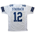 Roger Staubach Autographed Dallas Cowboys (White #12) Custom Jersey - Beckett