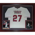Mike Trout Autographed Los Angeles Angels (White #27) Deluxe Framed Jersey - MLB Holo