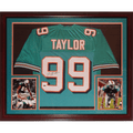 Jason Taylor Autographed Miami Dolphins (Teal #99) Deluxe Framed Jersey - JSA