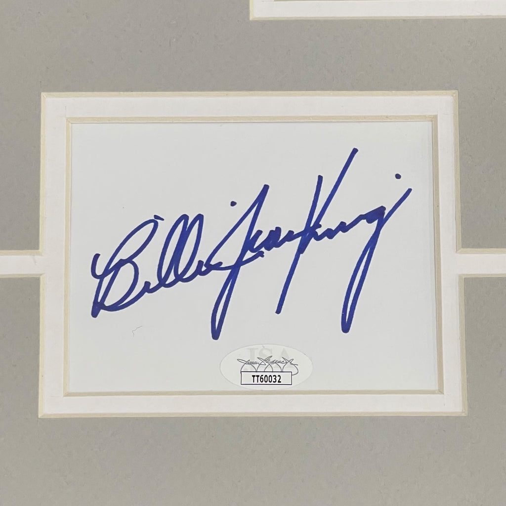 Billie Jean King And Bobby Riggs Dual Autographed "Battle of the Sexes" Deluxe Framed Piece with 16x20 Photo - JSA