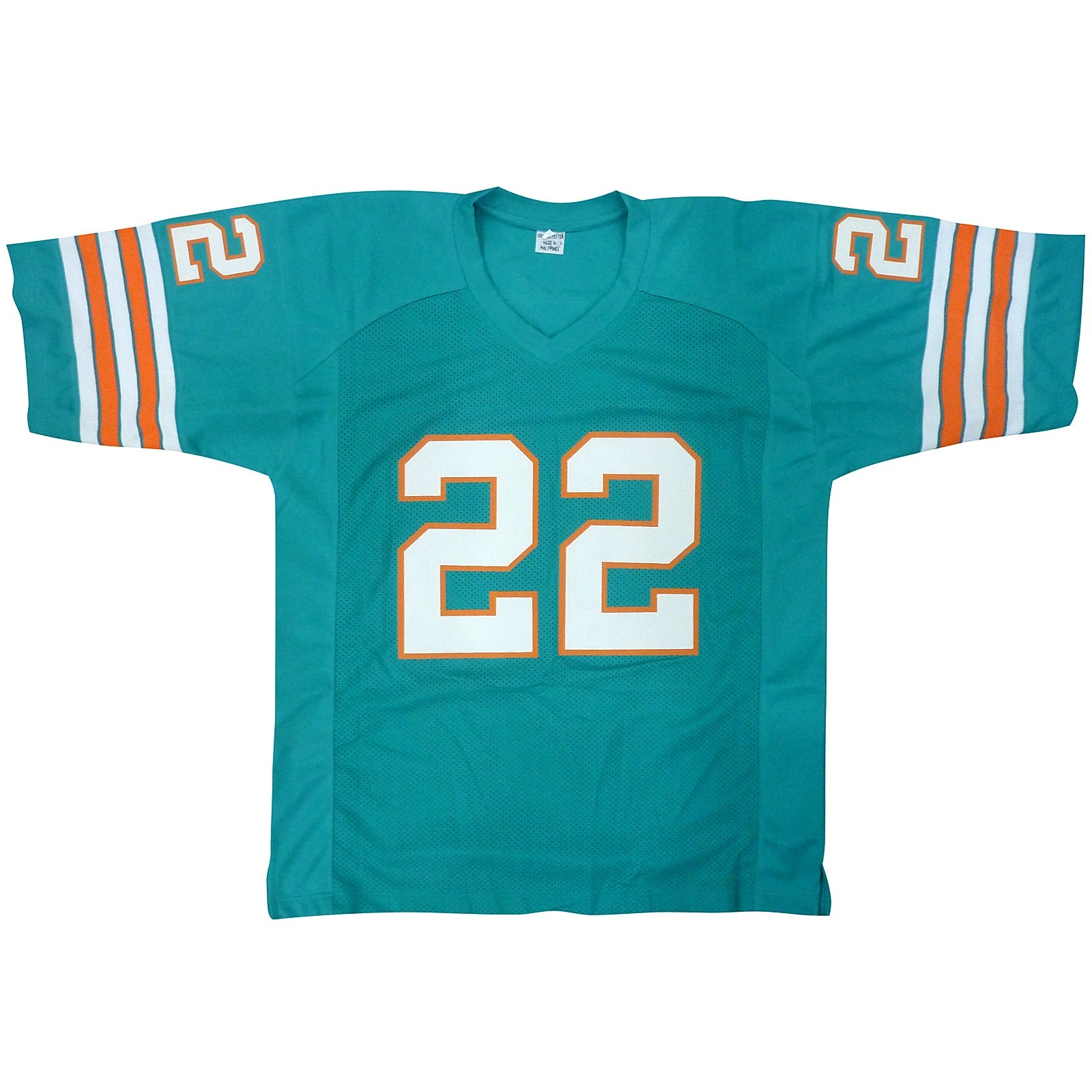 Mercury Morris Autographed Miami Dolphins (Teal #22) Custom Jersey - Beckett