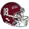 Nick Saban Autographed Alabama Crimson Tide (Speed) Deluxe Full-Size Replica Helmet - Beckett Witness