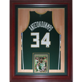 Giannis Antetokounmpo Autographed Milwaukee Bucks (Green #34) Deluxe Framed Jersey - JSA