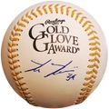 Kevin Kiermaier Autographed Official MLB Baseball Gold Glove Logo - JSA