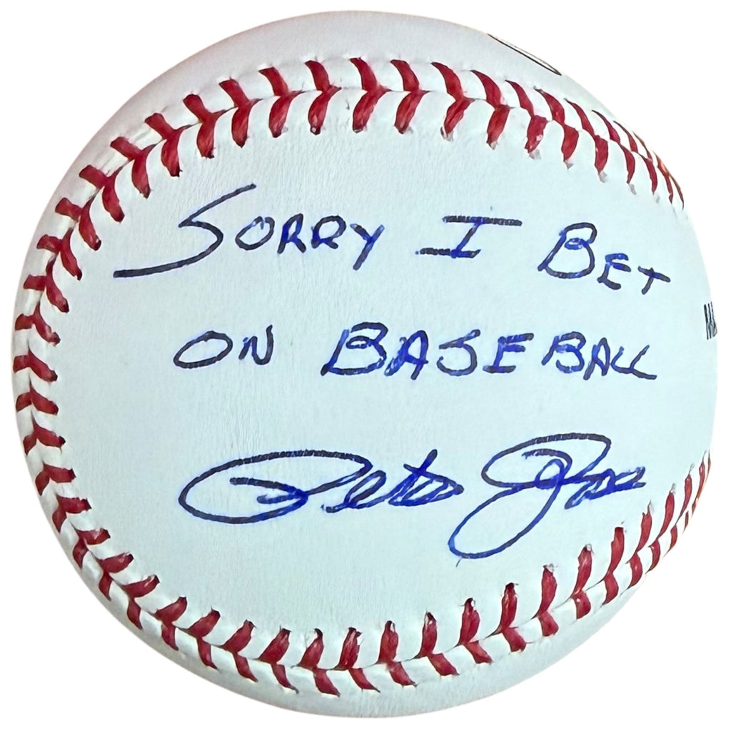 Pete Rose Autographed Official MLB Baseball w/ "Sorry I Bet On Baseball" - JSA