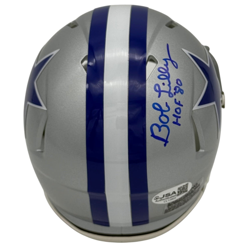 Bob Lilly Autographed Dallas Cowboys (Throwback) Mini Helmet w/ HOF 80