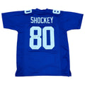 Jeremy Shockey Autographed New York (Blue #80) Custom Jersey - JSA