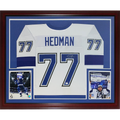 Victor Hedman Autographed Tampa Bay Lightning (White #77) Deluxe Framed Jersey - JSA