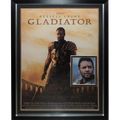 Gladiator Full-Size Movie Poster Deluxe Framed with Russell Crowe Autographed 8x10 Photo - JSA