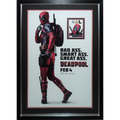 Deadpool Full-Size Movie Poster Deluxe Framed with Ryan Reynolds Autograph - JSA