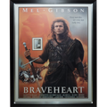 Braveheart Full-Size Movie Poster Deluxe Framed with Mel Gibson Autographed 8x10 Photo - JSA