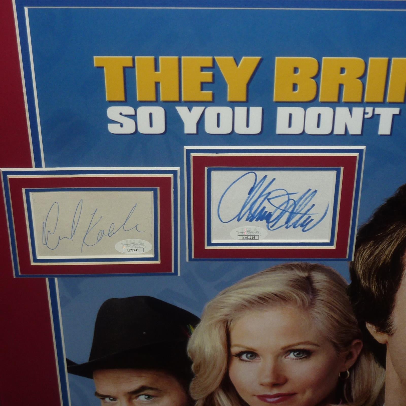 Anchorman Full-Size Movie Poster Deluxe Framed with Will Ferrell, Carell, Rudd, Applegate and Koechner Autographs - JSA