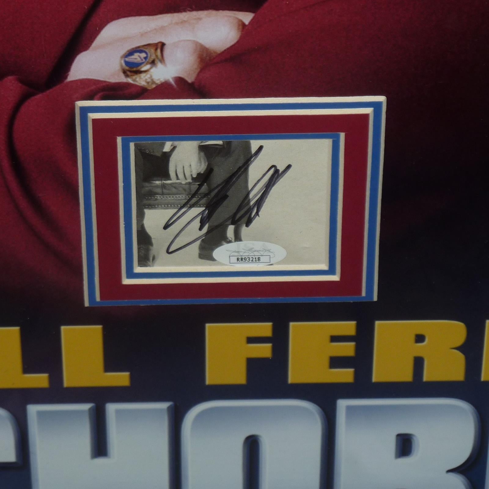 Anchorman Full-Size Movie Poster Deluxe Framed with Will Ferrell, Carell, Rudd, Applegate and Koechner Autographs - JSA