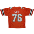 Warren Sapp Autographed Miami Hurricanes (Orange #76) Custom Jersey - Beckett