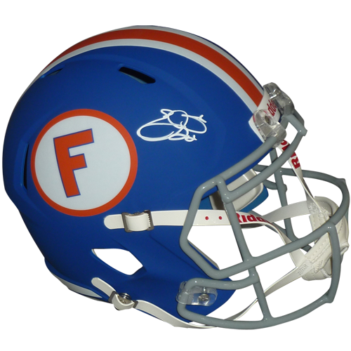 Emmitt Smith Autographed Florida Gators (Blue Alternate) Deluxe Full-Size Replica Helmet - Beckett
