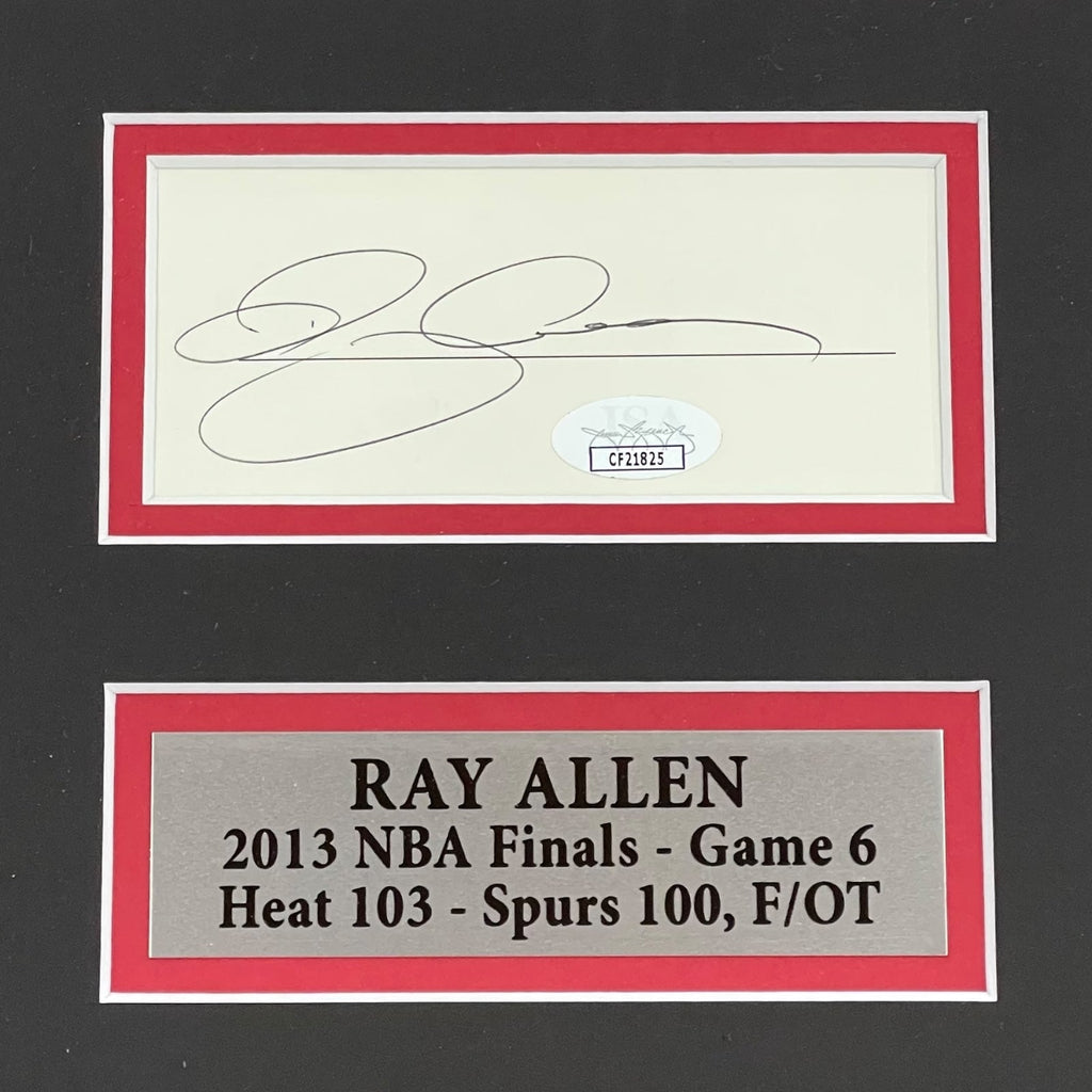 Ray Allen Autographed Miami Heat (Game-Tying Shot) Deluxe Framed 11x14 Piece - JSA