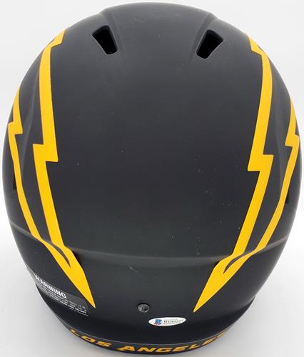 Justin Herbert Autographed Los Angeles Chargers (ECLIPSE Alternate) Deluxe Full-Size Replica Helmet - Beckett