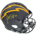 Justin Herbert Autographed Los Angeles Chargers (ECLIPSE Alternate) Deluxe Full-Size Replica Helmet - Beckett