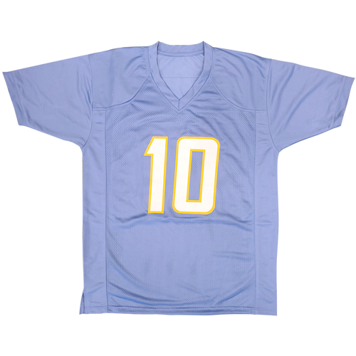 Justin Herbert Autographed Los Angeles (Powder Blue #10) Custom Jersey - Beckett