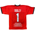 Vince Dooley Autographed Georgia (Red #1) Custom STAT Jersey - JSA