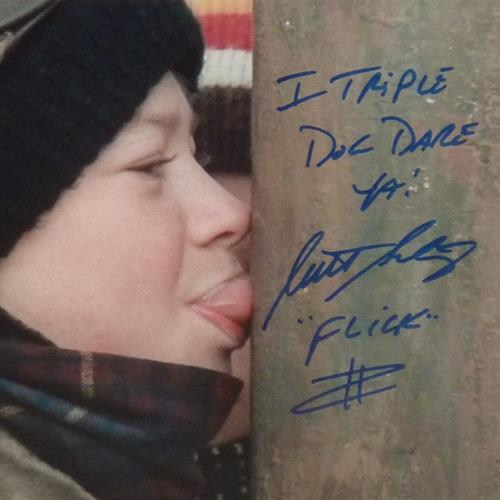 Scott Schwartz Flick Autographed A Christmas Story (Flick's Lick) Deluxe Framed 11x14 Photo w/ Quote Inscr - JSA