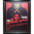 V for Vendetta Full-Size Movie Poster Deluxe Framed with Hugo Weaving and Natalie Portman Autographs - JSA