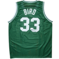 Larry Bird Autographed Boston (Green #33) Custom Jersey - Beckett Witness