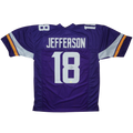 Justin Jefferson Autographed Minnesota Vikings (Purple #18) Custom Jersey - JSA