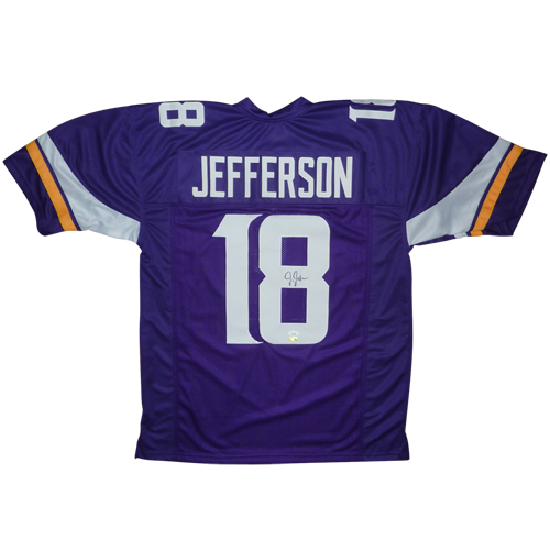 Justin Jefferson Autographed Minnesota Vikings (Purple #18) Custom Jersey - JSA