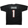 Ja'Marr Chase Autographed Cincinnati (Black #1) Custom Jersey - Beckett