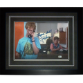 Jon Heder Autographed Napoleon Dynamite (on phone) Deluxe Framed 11x17 Photo w/ Flippin Idiot - Beckett